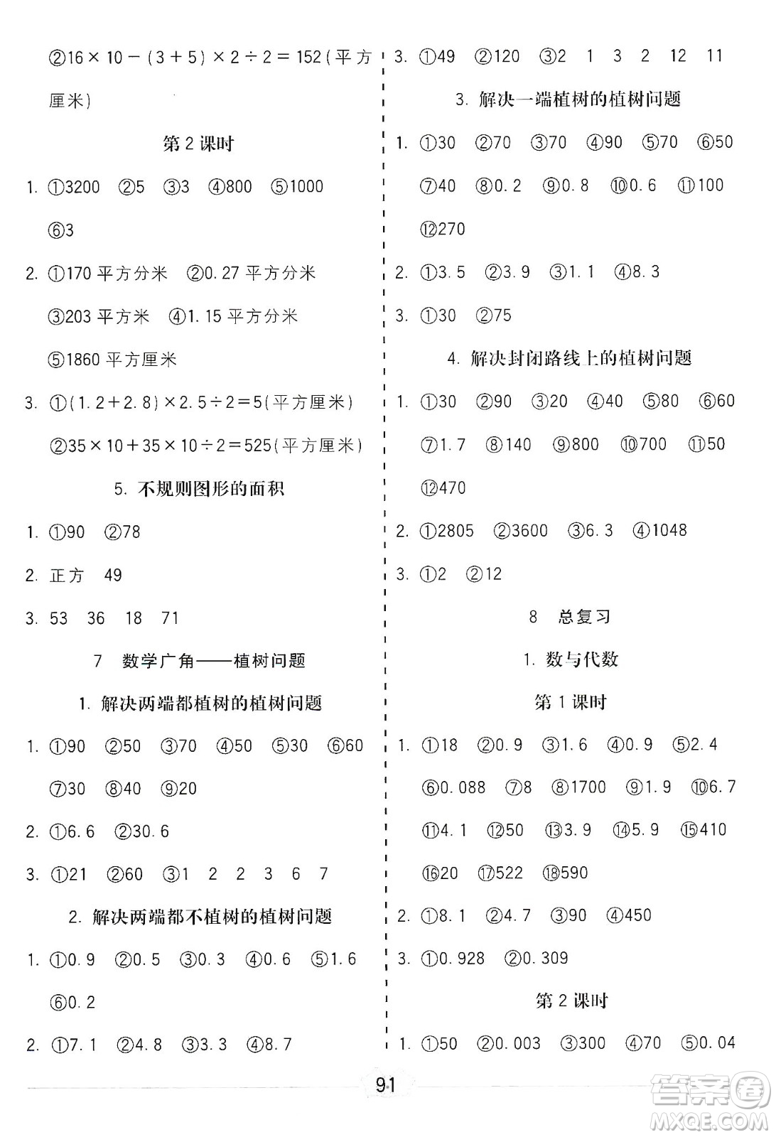 河北大學(xué)出版社2019五E口算題卡五年級(jí)上冊(cè)人教版答案