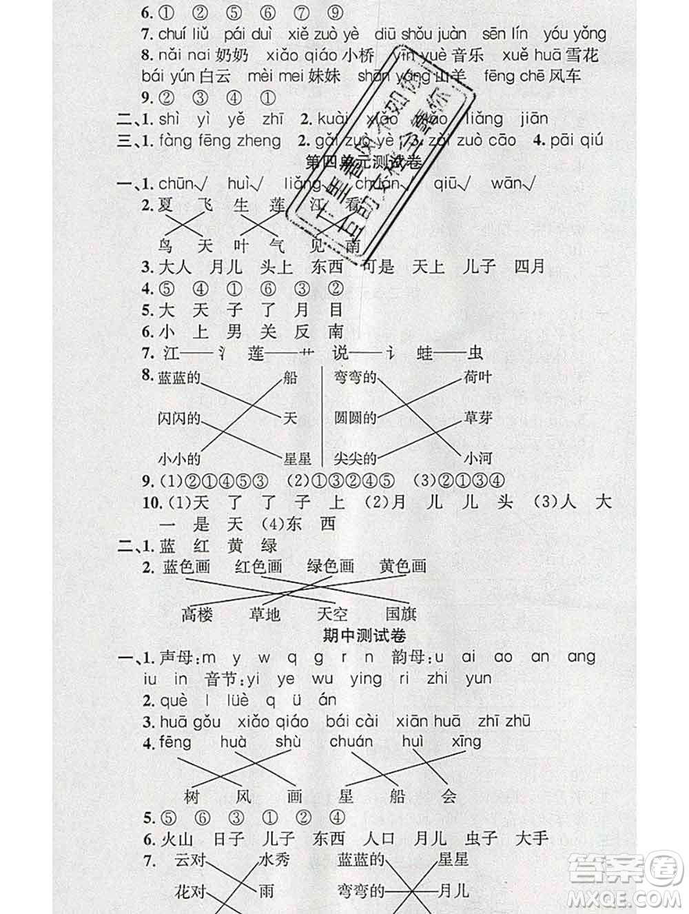 廣東經(jīng)濟(jì)出版社2019秋名校課堂一年級(jí)語文上冊(cè)人教版答案