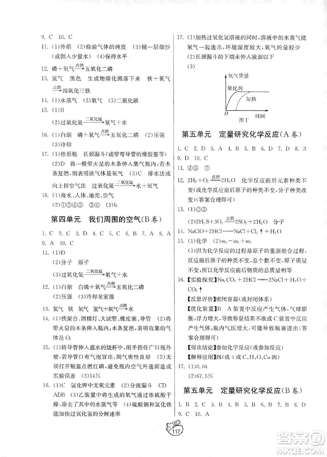 山東人民出版社2019初中單元測試卷八年級化學全一冊54學制魯教版答案