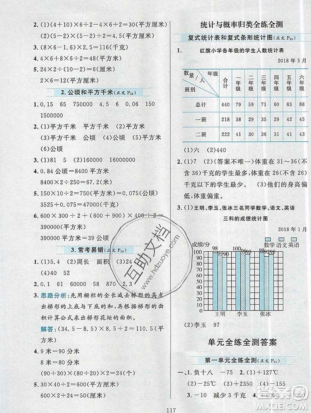 陜西人民教育出版社2019年小學教材全練五年級數(shù)學上冊江蘇版答案