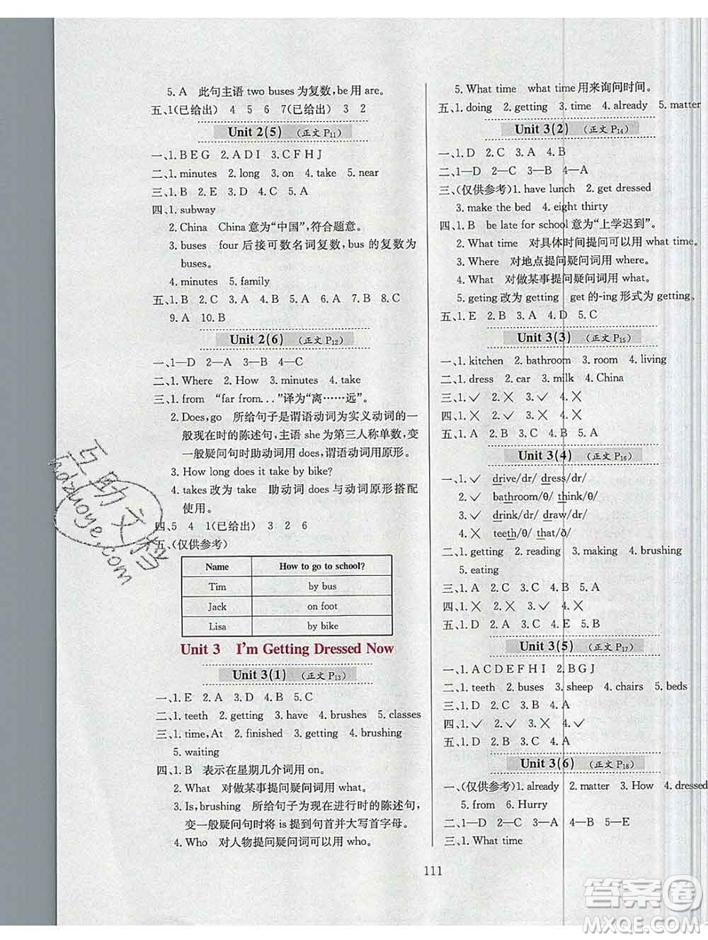 陜西人民教育出版社2019年小學(xué)教材全練五年級英語上冊教科版EEC三起答案
