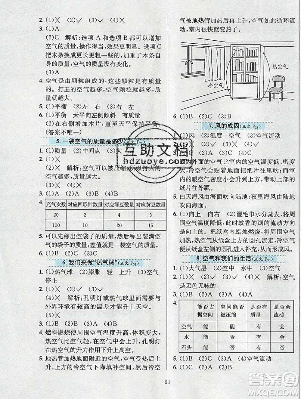 陜西人民教育出版社2019年小學教材全練三年級科學上冊教科版答案