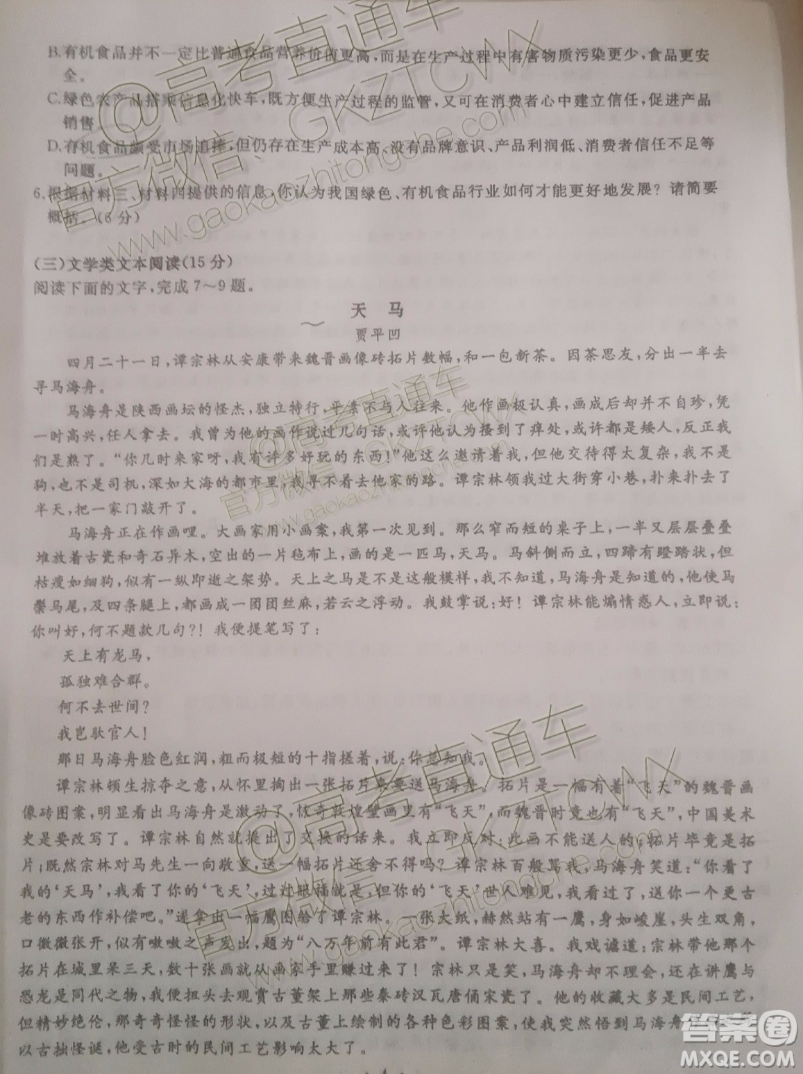 湖北部分重點(diǎn)中學(xué)2020屆高三第一次大聯(lián)考語(yǔ)文試題及答案