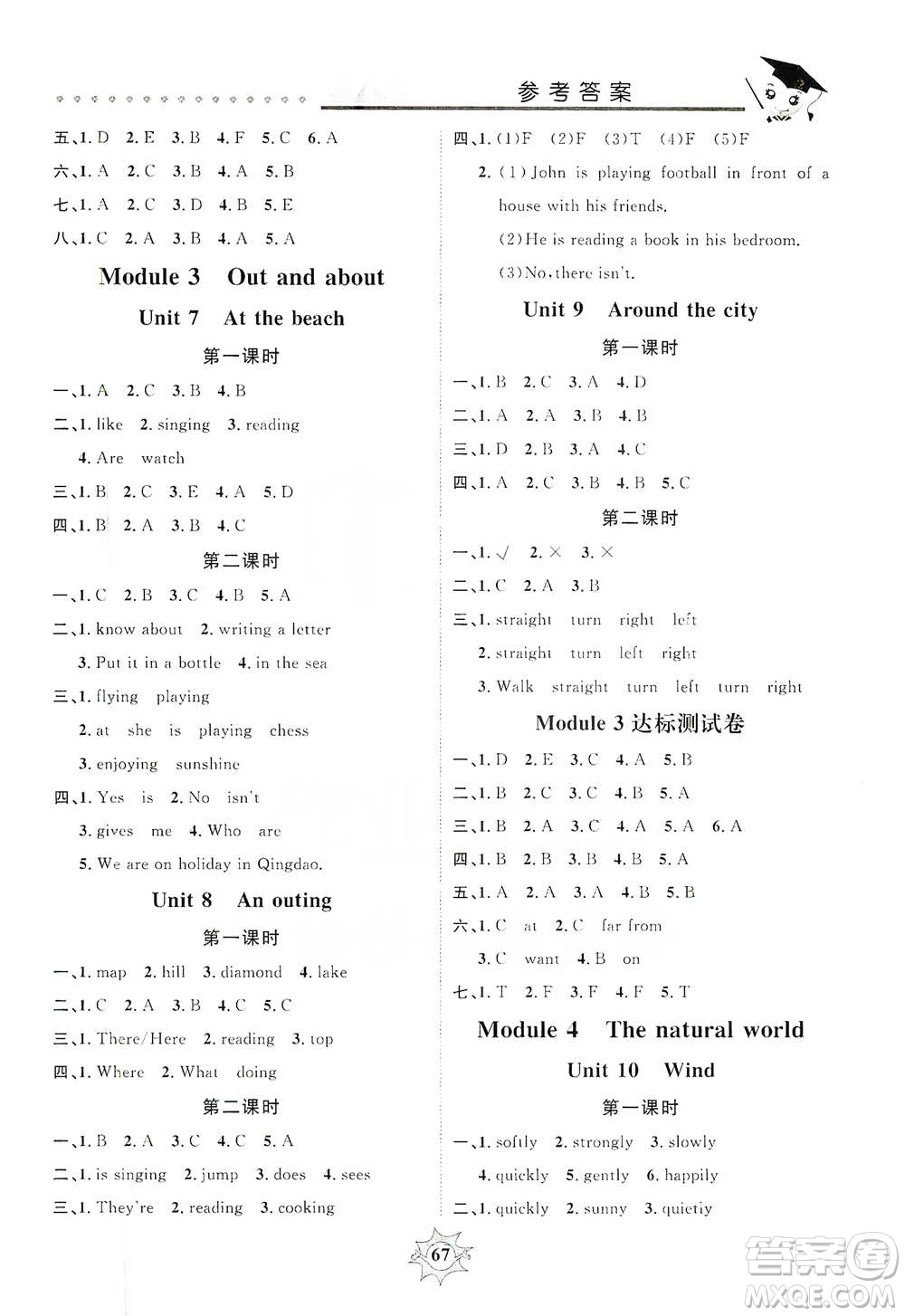 沈陽(yáng)出版社2019智多星互動(dòng)課堂五年級(jí)英語(yǔ)上冊(cè)SJNJ版答案