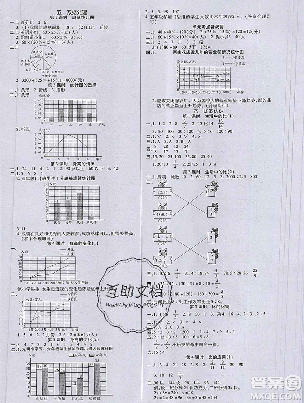 沈陽出版社2019秋優(yōu)秀三好生六年級數(shù)學(xué)上冊北師大版B版答案