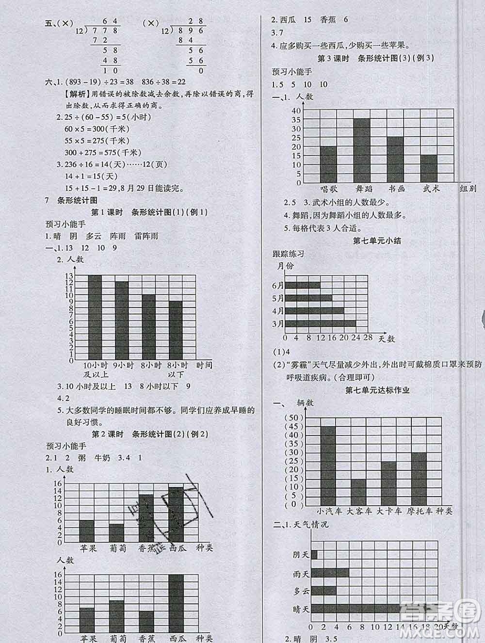 2019秋新版培優(yōu)紅領(lǐng)巾樂園人教版A版四年級數(shù)學(xué)上冊答案