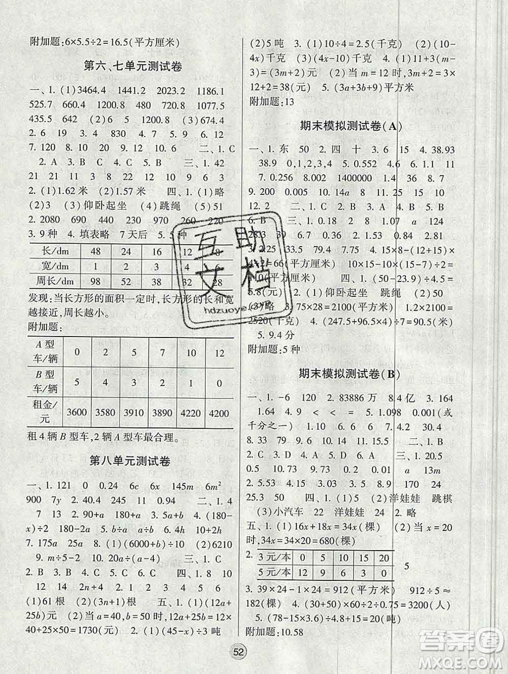 河海大學(xué)出版社2019新版經(jīng)綸學(xué)典棒棒堂五年級數(shù)學(xué)上冊江蘇版答案