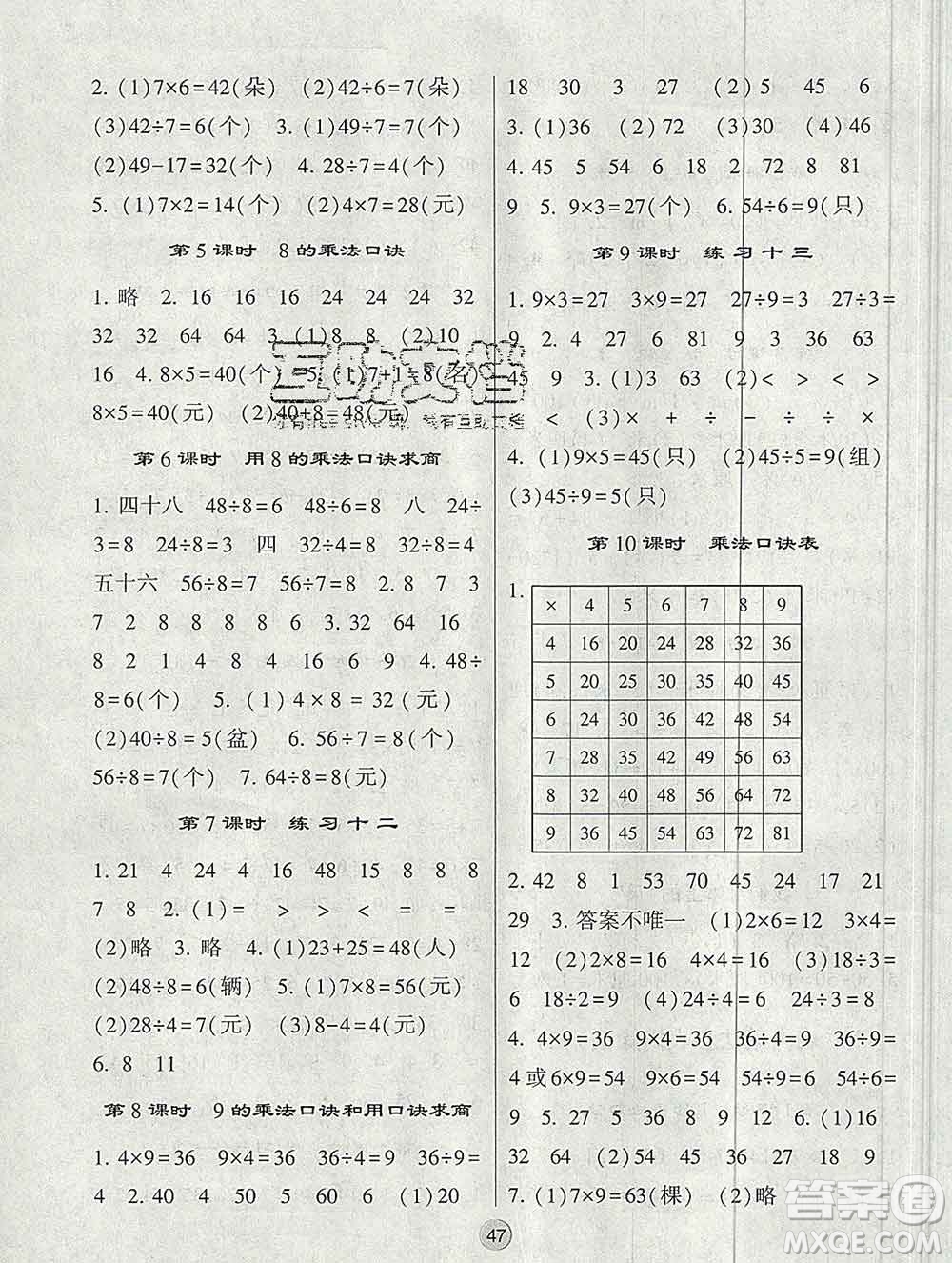 河海大學(xué)出版社2019新版經(jīng)綸學(xué)典棒棒堂二年級(jí)數(shù)學(xué)上冊(cè)江蘇版答案