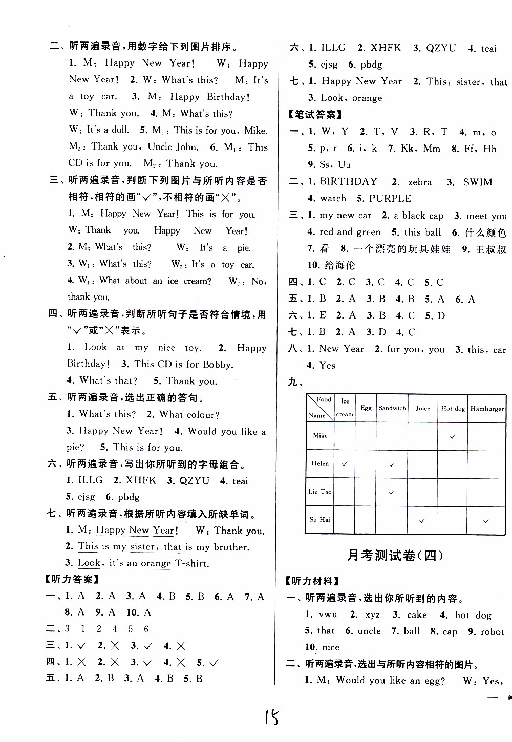 2019新版亮點(diǎn)給力大試卷三年級(jí)上冊(cè)英語江蘇國(guó)際版答案