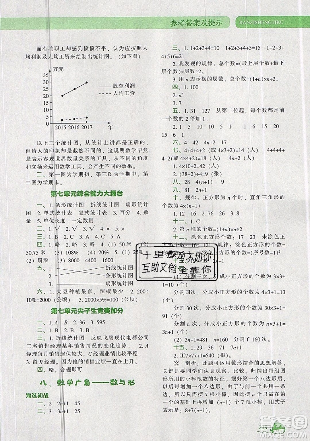 2019年尖子生題庫(kù)數(shù)學(xué)六年級(jí)上冊(cè)R版人教版參考答案