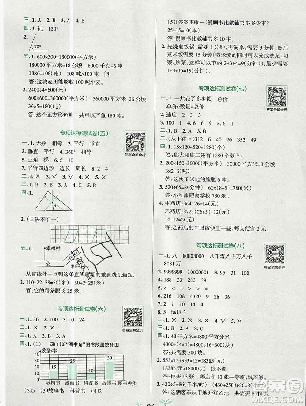 陜西師范大學(xué)出版社2019年小學(xué)學(xué)霸沖A卷四年級(jí)數(shù)學(xué)上冊(cè)人教版答案