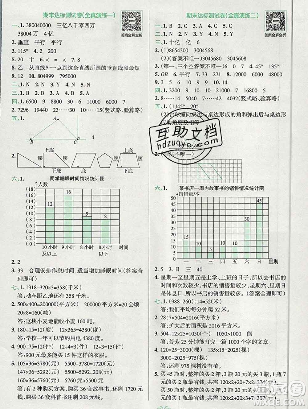 陜西師范大學(xué)出版社2019年小學(xué)學(xué)霸沖A卷四年級(jí)數(shù)學(xué)上冊(cè)人教版答案