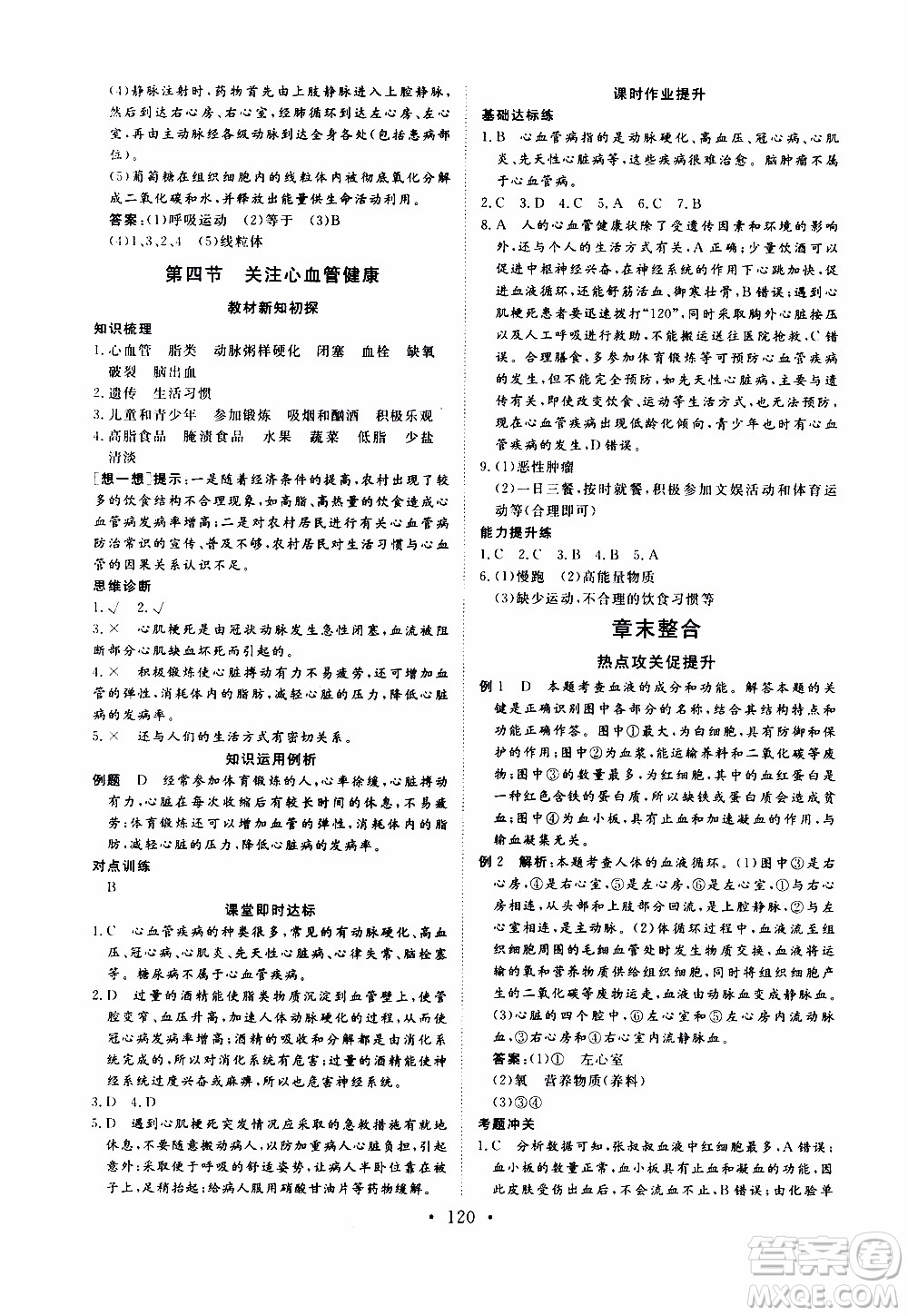 2019年新動(dòng)力課堂與檢測(cè)生物學(xué)七年級(jí)上冊(cè)參考答案