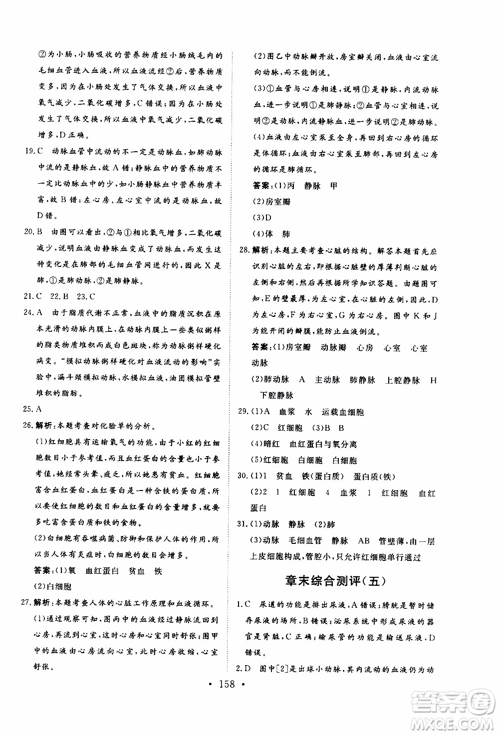 2019年新動(dòng)力課堂與檢測(cè)生物學(xué)七年級(jí)上冊(cè)參考答案