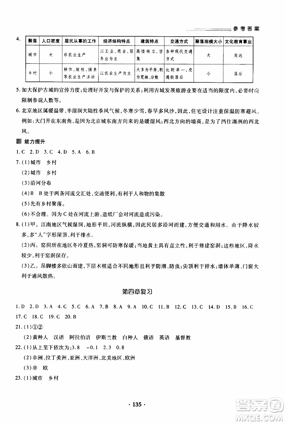 2019年一課一練創(chuàng)新練習(xí)地理七年級上冊人教版參考答案