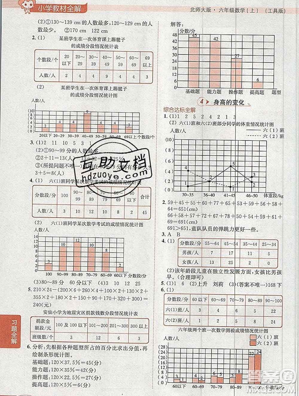 陜西人民教育出版社2019秋小學(xué)教材全解六年級(jí)數(shù)學(xué)上冊(cè)北師大版工具版答案
