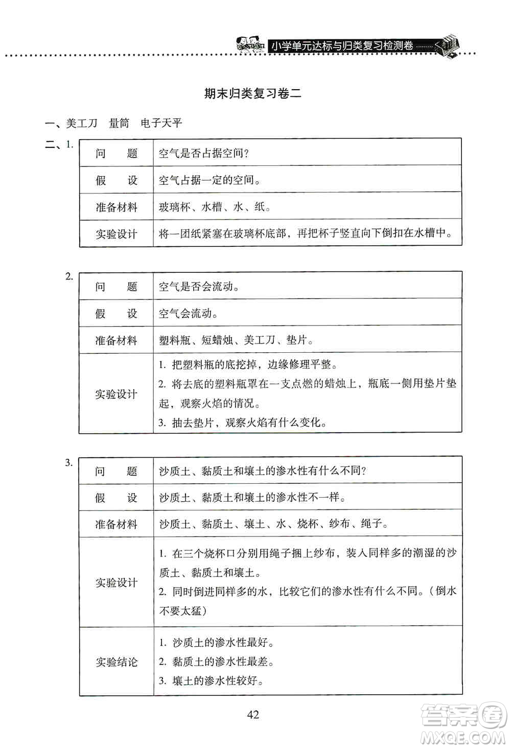 晨光出版社2019晨光全優(yōu)小學(xué)單元達(dá)標(biāo)與歸類(lèi)復(fù)習(xí)檢測(cè)卷三年級(jí)科學(xué)上冊(cè)蘇科版答案