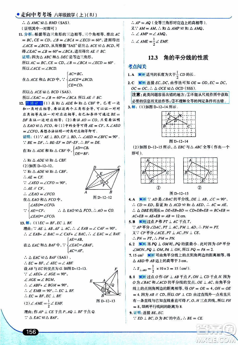 金星教育2019年走向中考考場八年級上數(shù)學RJ人教版參考答案