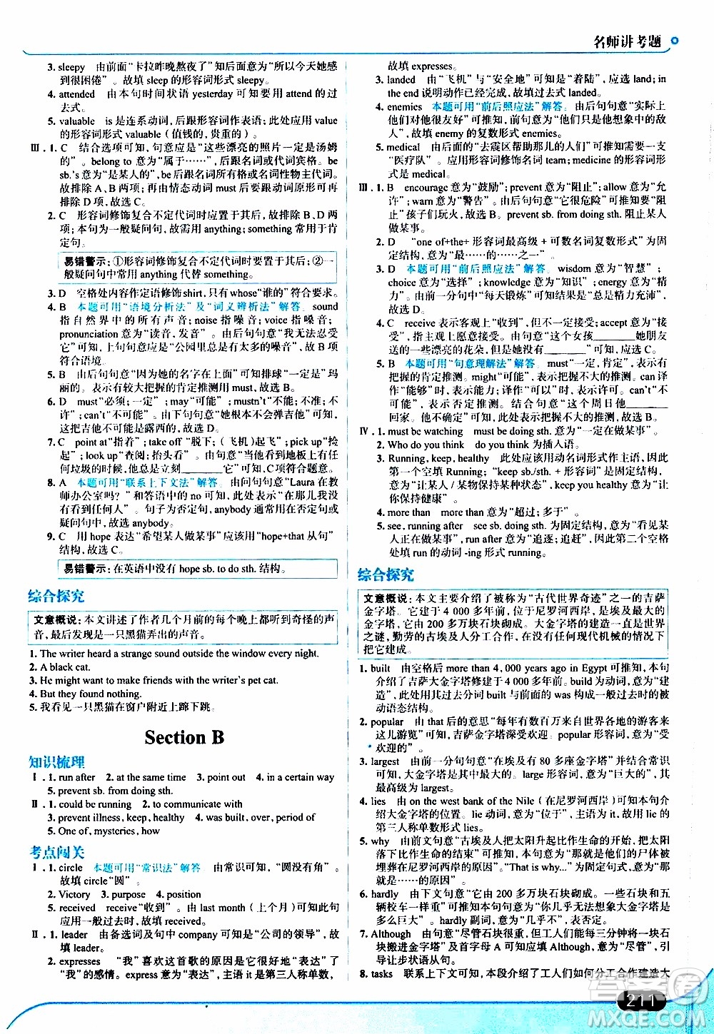 金星教育2019年走向中考考場九年級全一冊英語RJ人教版參考答案