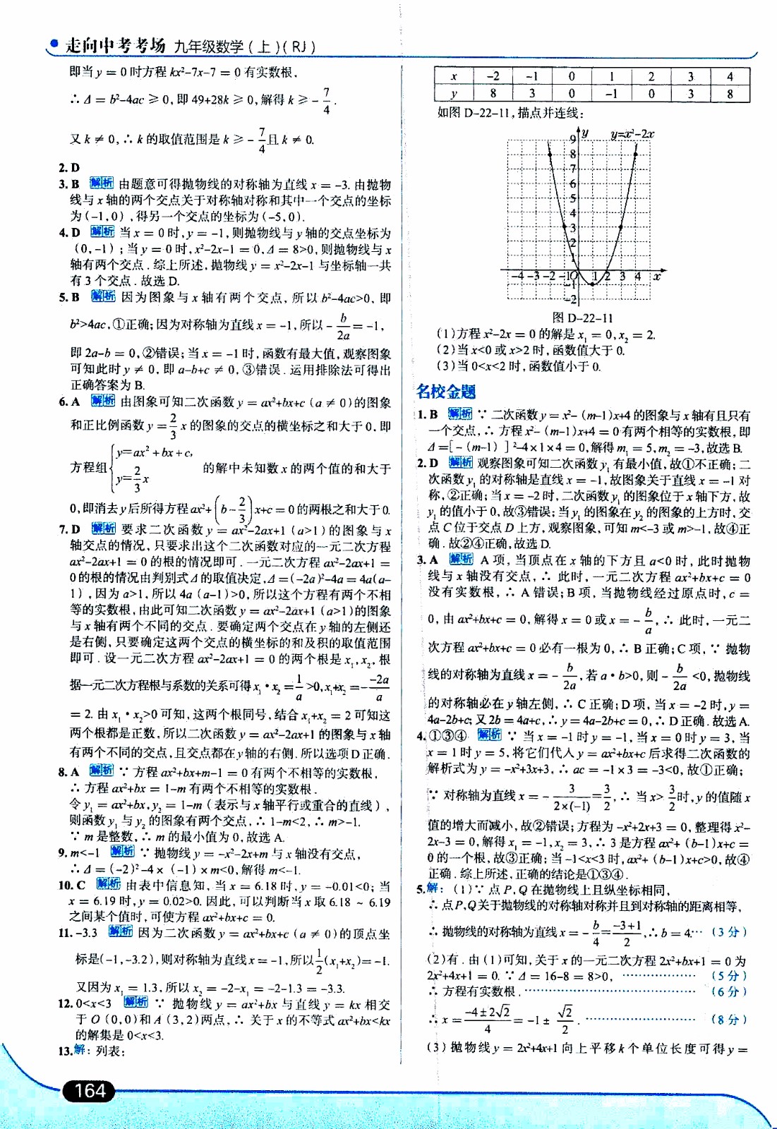 金星教育2019年走向中考考場(chǎng)九年級(jí)上數(shù)學(xué)RJ人教版參考答案