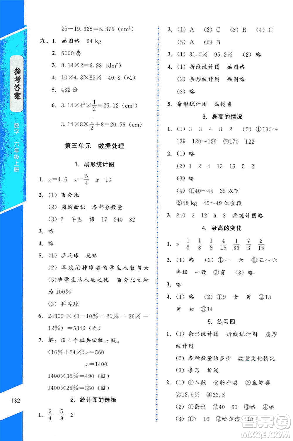 北京師范大學(xué)出版社2019數(shù)學(xué)伴你成長六年級(jí)上冊(cè)北師大版山西專版答案