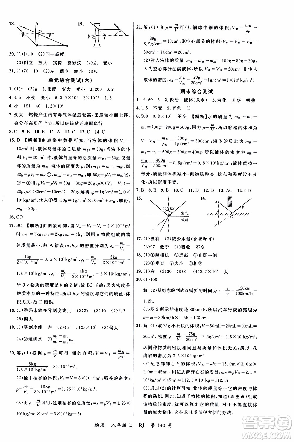 2019品至教育一線課堂物理八年級(jí)上冊(cè)人教版RJ參考答案