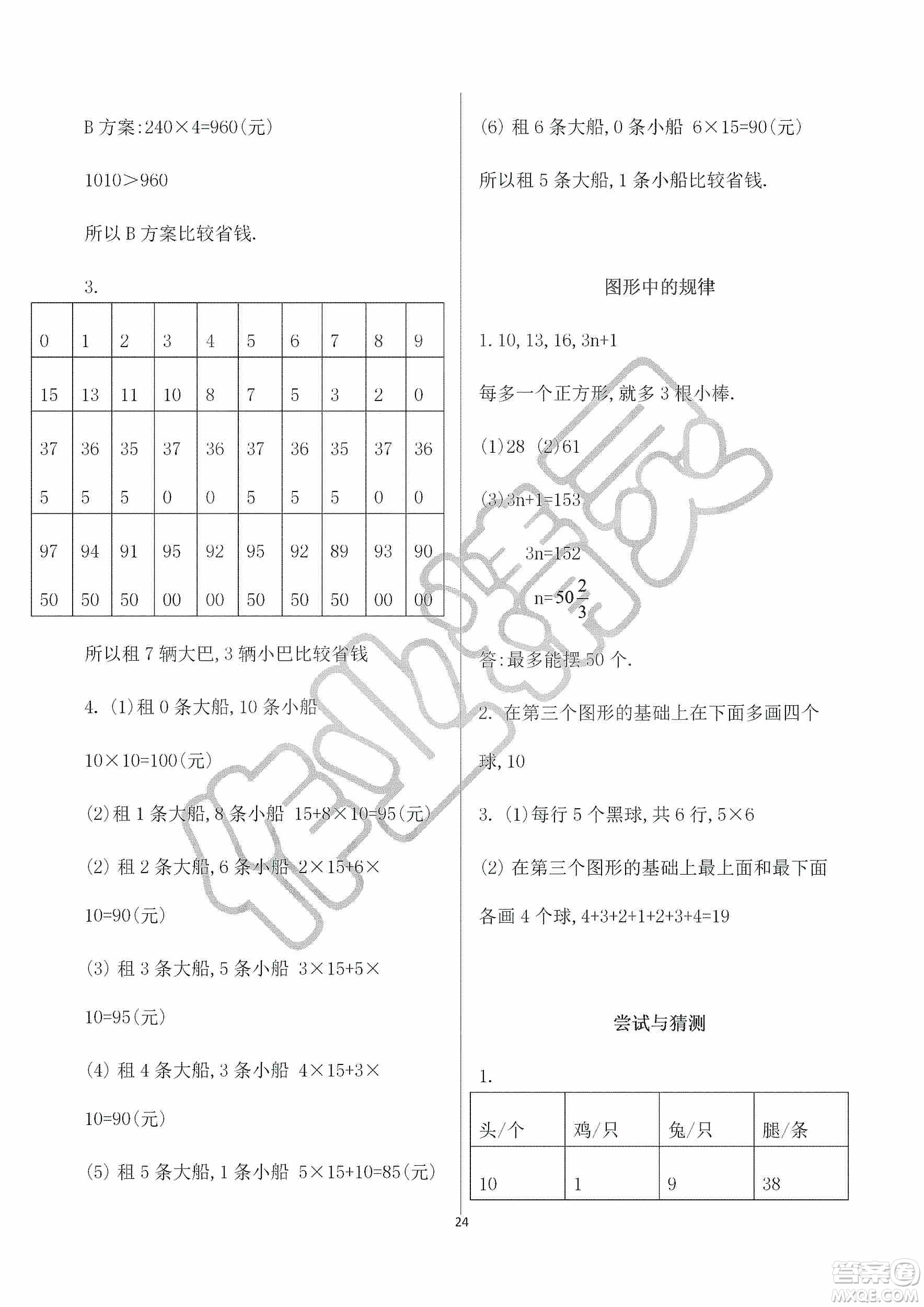 海天出版社2019知識(shí)與能力訓(xùn)練三年級(jí)數(shù)學(xué)上冊北師大版A版答案