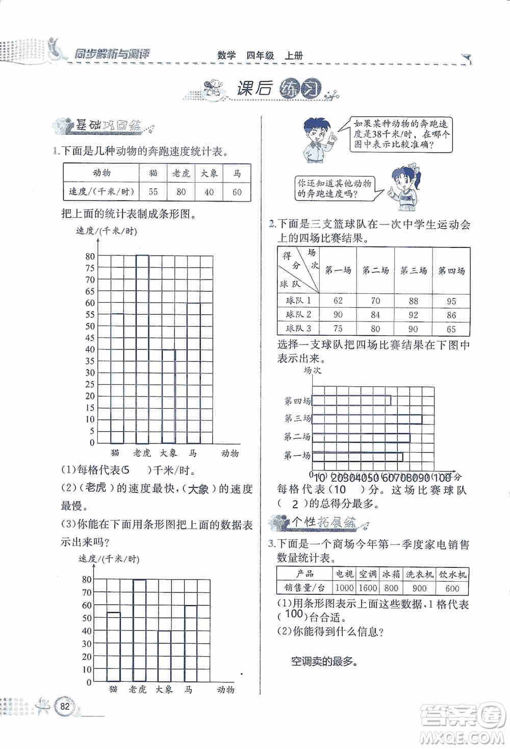 云南科技出版社2019創(chuàng)新成功學習同步導(dǎo)學同步解析與測評數(shù)學四年級上冊人教版答案