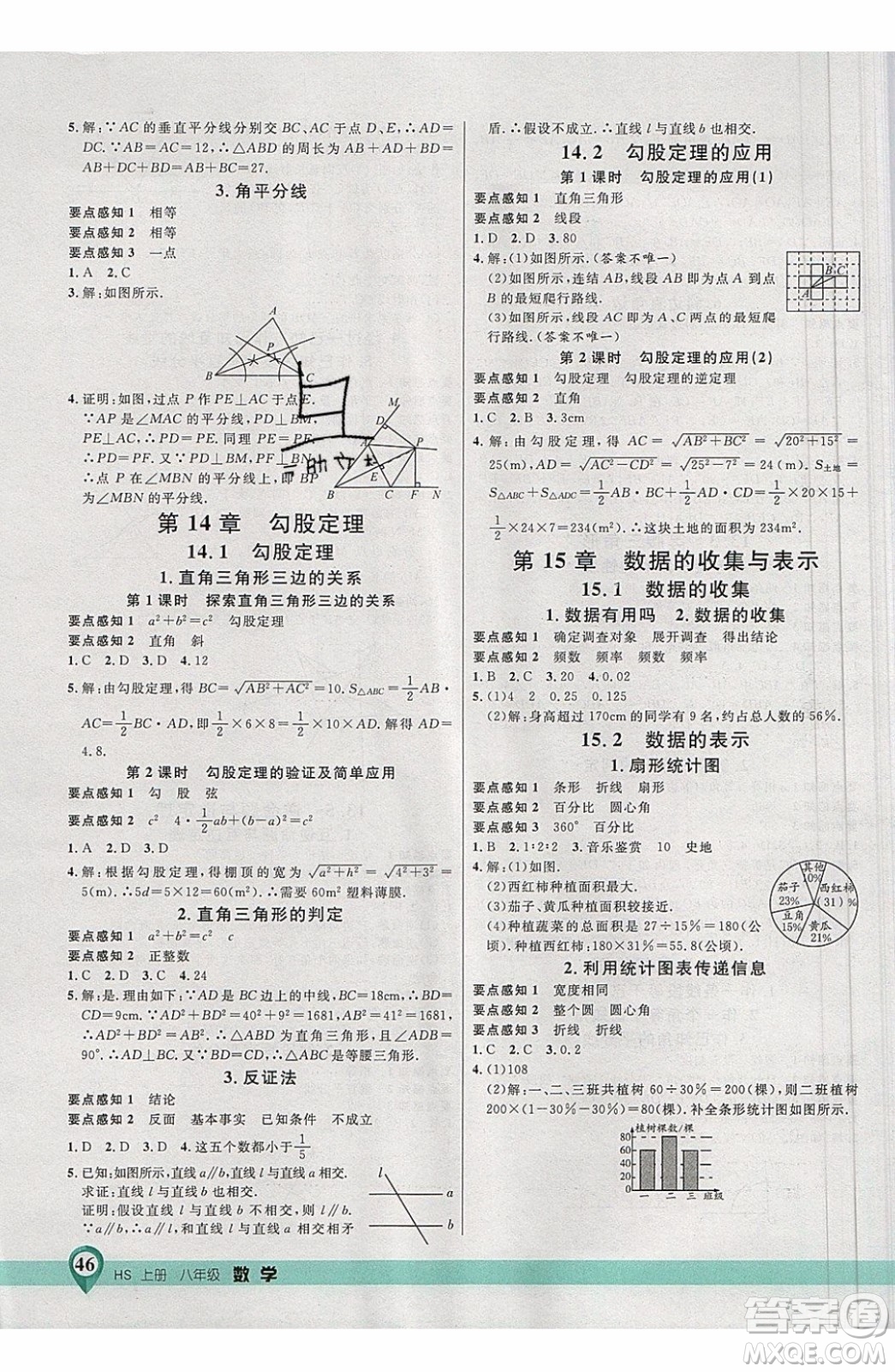 2019品至教育一線課堂數(shù)學(xué)八年級(jí)上冊(cè)HS華師大版參考答案