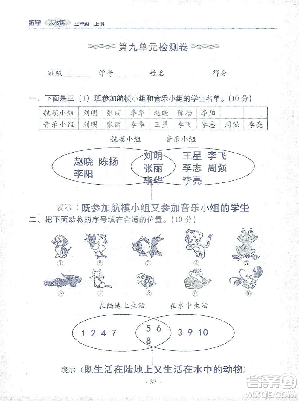 2019云南重點(diǎn)小學(xué)核心試卷三年級(jí)上冊(cè)數(shù)學(xué)人教版答案