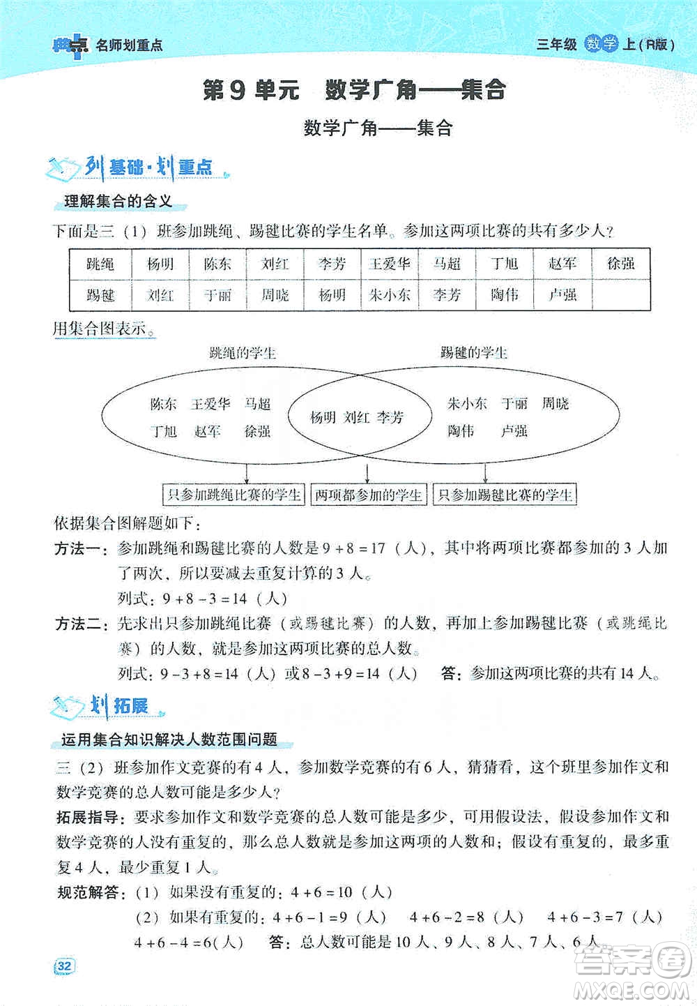 2019典中點(diǎn)名師劃重點(diǎn)三年級(jí)數(shù)學(xué)上人教版答案