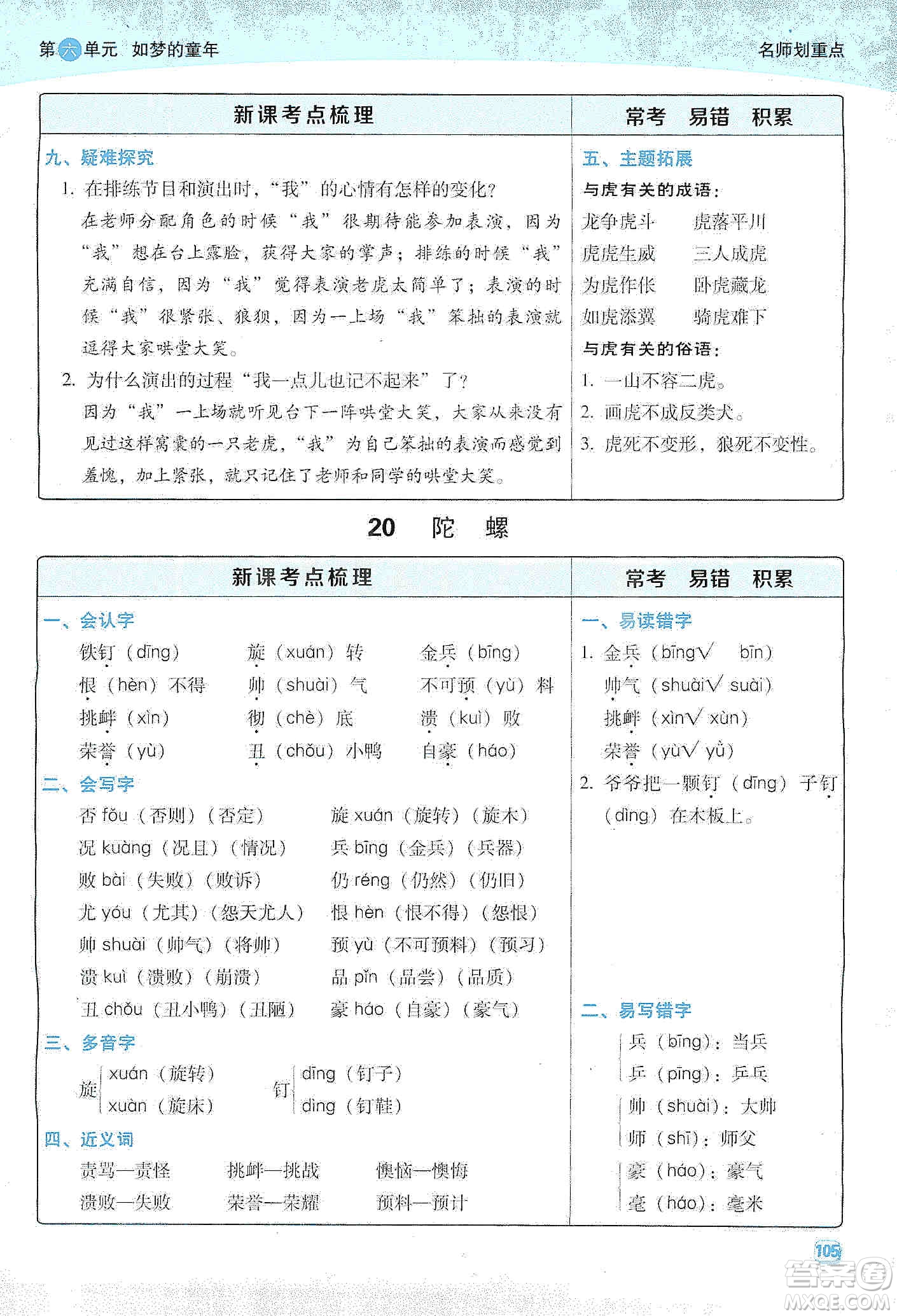 2019典中點(diǎn)名師劃重點(diǎn)四年級(jí)語(yǔ)文上冊(cè)人教版答案