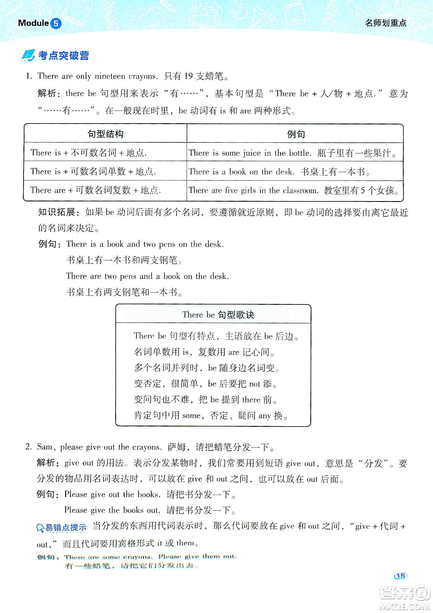 2019典中點(diǎn)名師劃重點(diǎn)五年級英語上外研版答案