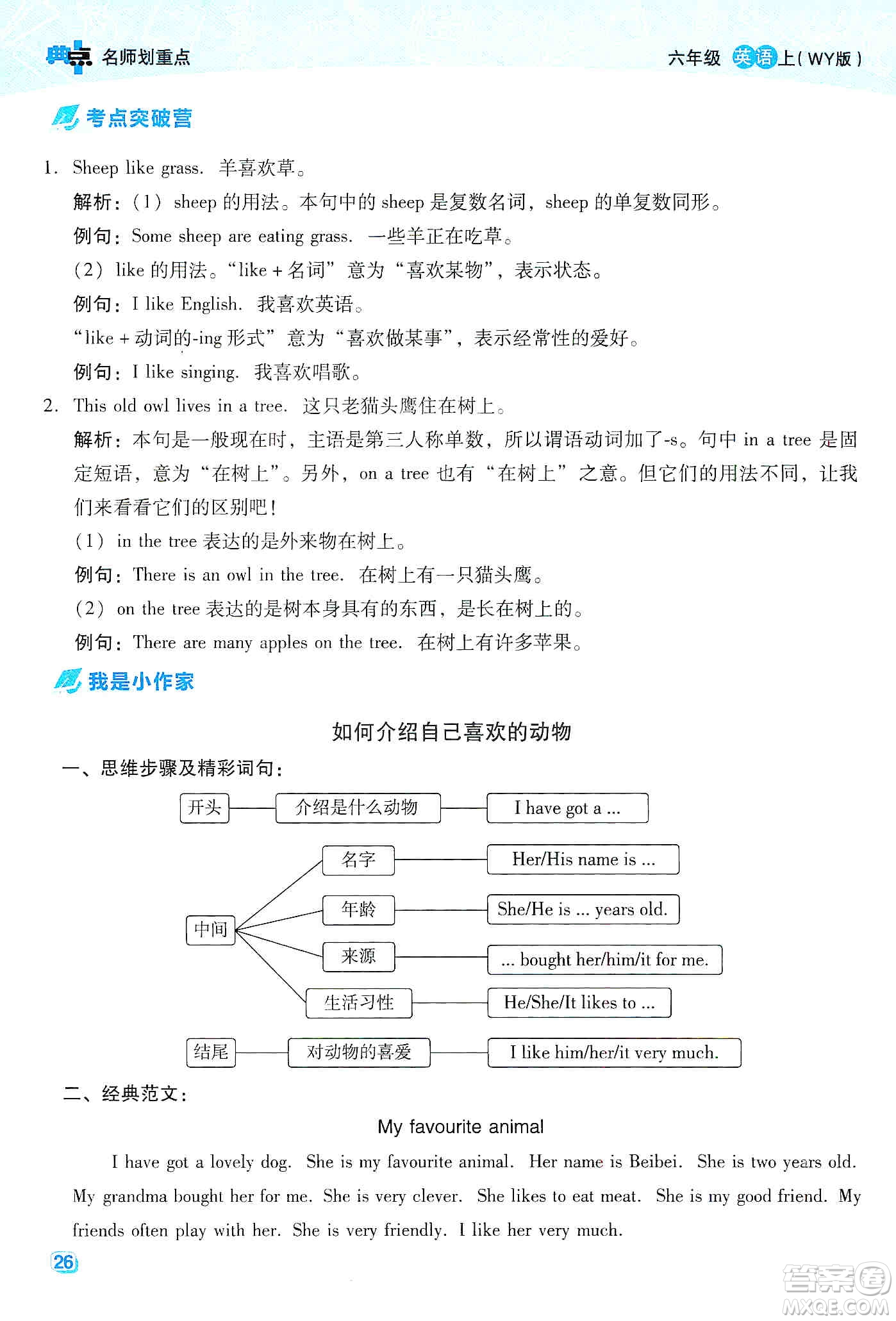 2019典中點(diǎn)名師劃重點(diǎn)六年級(jí)英語上外研版答案