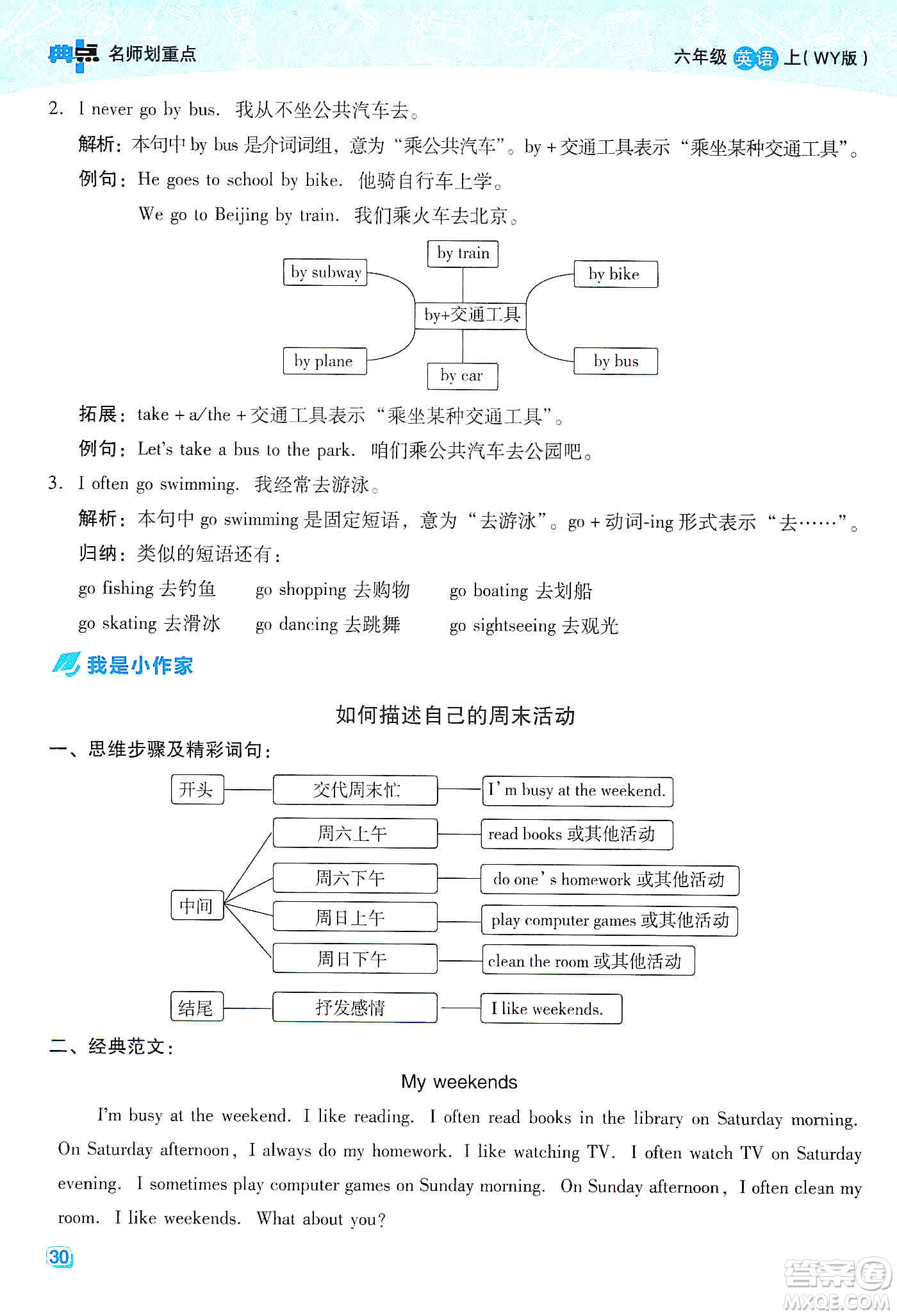 2019典中點(diǎn)名師劃重點(diǎn)六年級(jí)英語上外研版答案