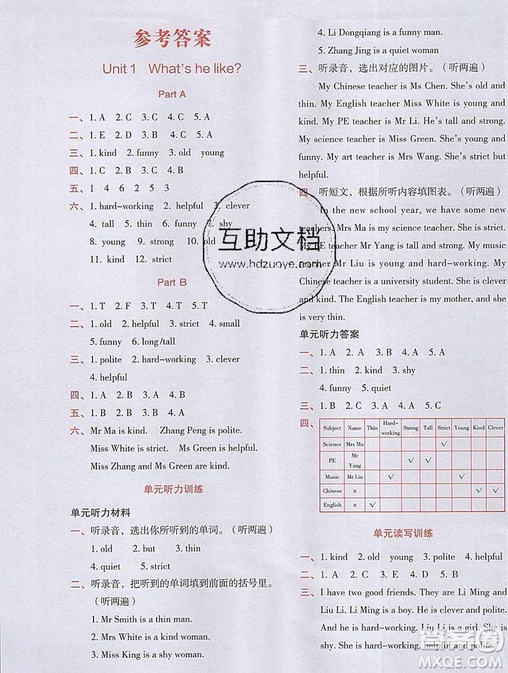 吉林出版集團(tuán)股份有限公司2019年學(xué)霸成長(zhǎng)課堂五年級(jí)英語(yǔ)人教版答案