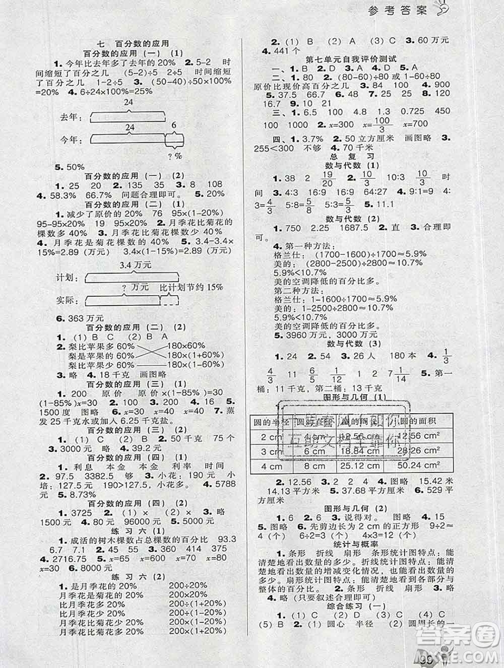 遼海出版社2019秋季新課程能力培養(yǎng)六年級數(shù)學上冊北師版答案
