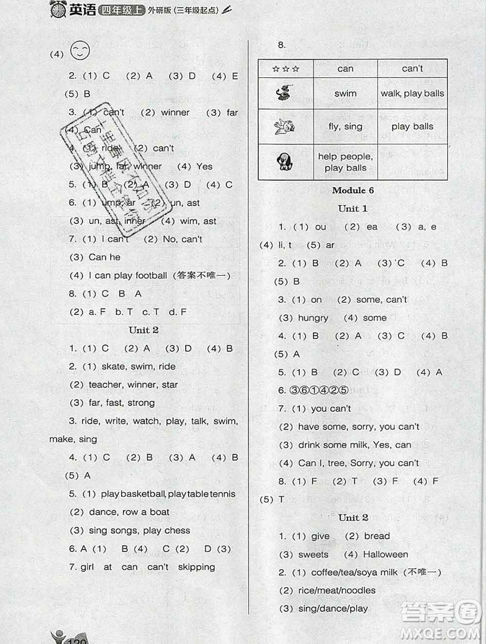 遼海出版社2019秋季新課程能力培養(yǎng)四年級(jí)英語(yǔ)上冊(cè)外研版三起答案