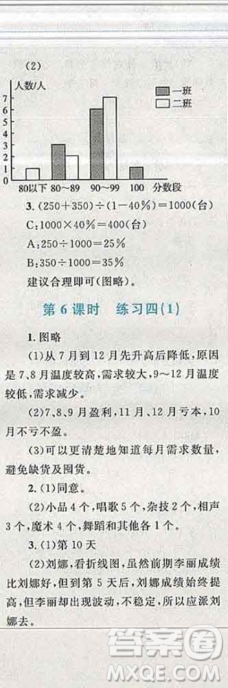 2019年小學同步考優(yōu)化設(shè)計小超人作業(yè)本六年級數(shù)學上冊北師版答案