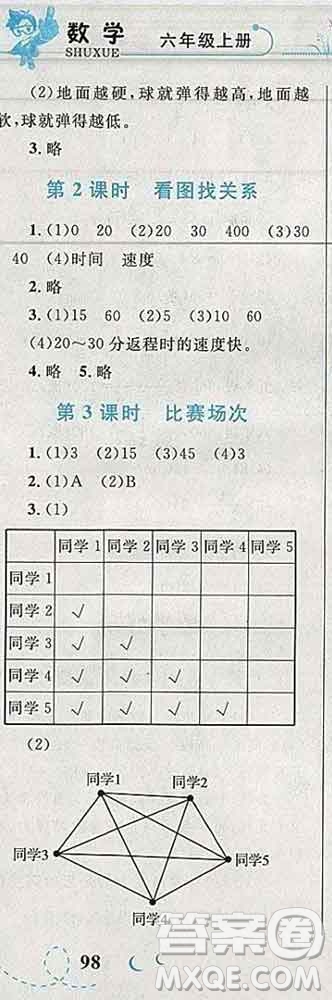 2019年小學同步考優(yōu)化設(shè)計小超人作業(yè)本六年級數(shù)學上冊北師版答案