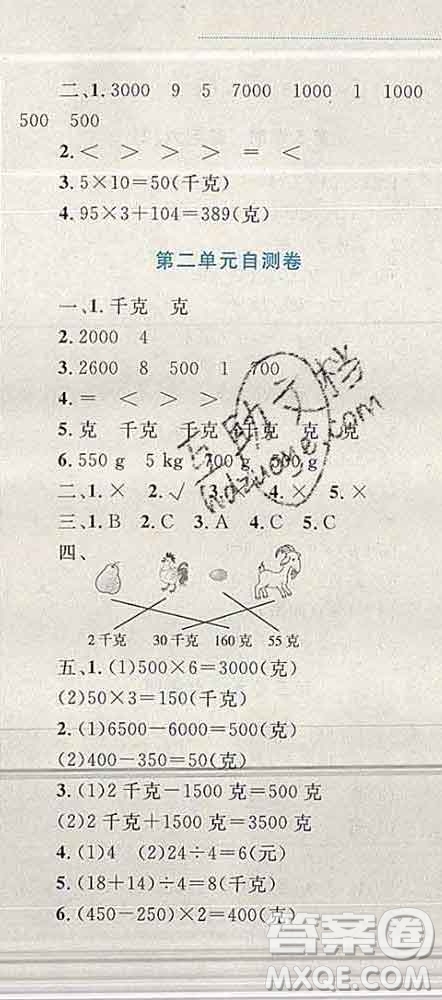2019年小學(xué)同步考優(yōu)化設(shè)計(jì)小超人作業(yè)本三年級(jí)數(shù)學(xué)上冊(cè)蘇教版答案