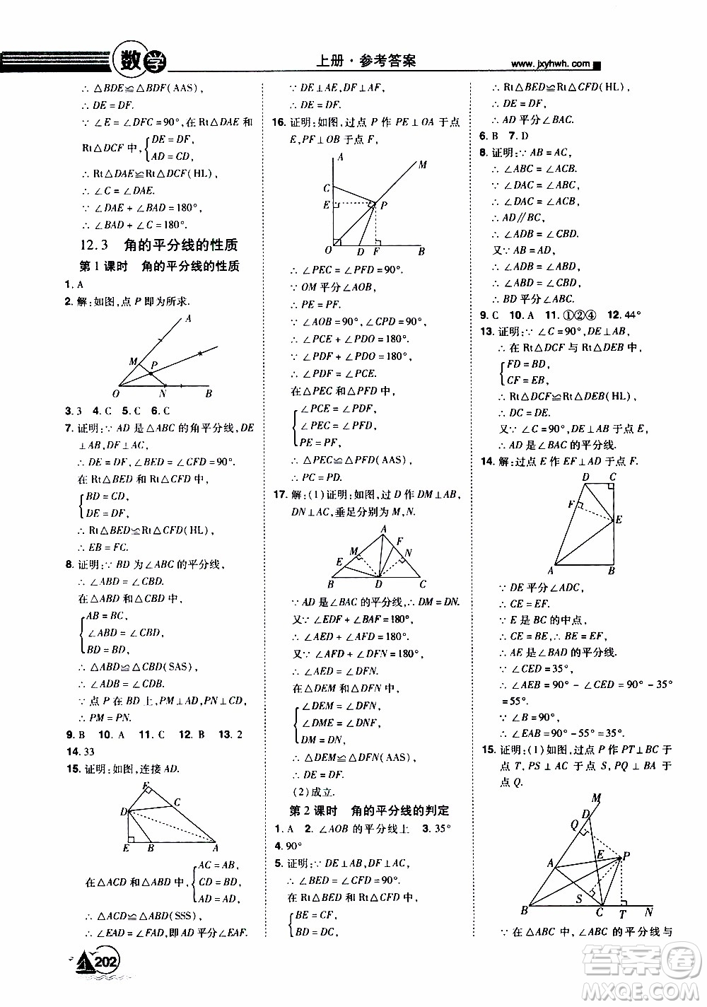 宇恒文化2019年學(xué)海風(fēng)暴初中同步系列數(shù)學(xué)八年級(jí)上冊(cè)RJ人教版參考答案