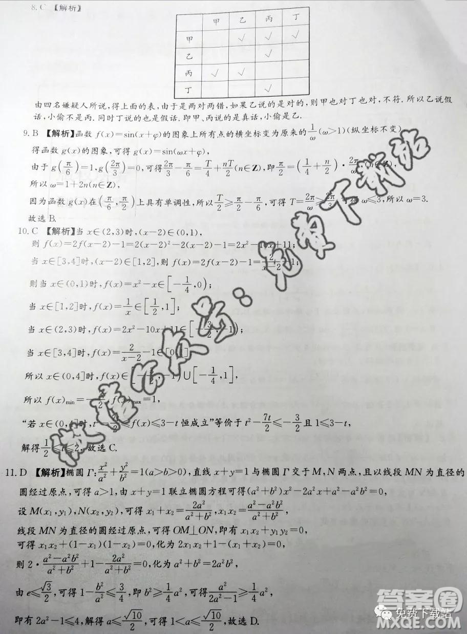 炎德英才大聯(lián)考長(zhǎng)郡中學(xué)2020屆高三月考試卷四理科數(shù)學(xué)答案