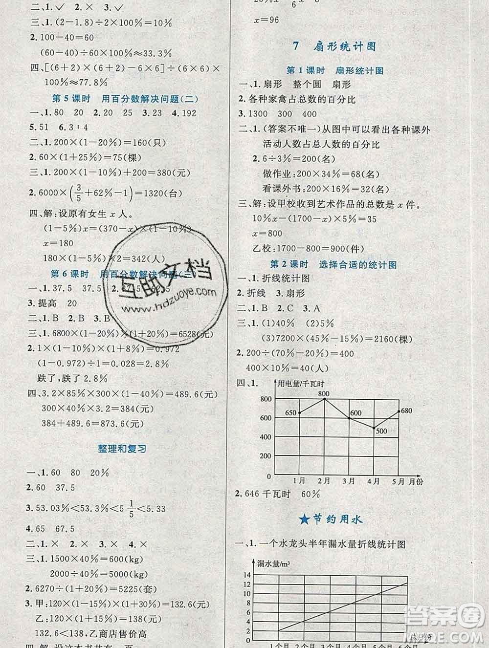 2019年秋新版小學(xué)同步測控優(yōu)化設(shè)計(jì)六年級數(shù)學(xué)上冊人教增強(qiáng)版陜西專版答案