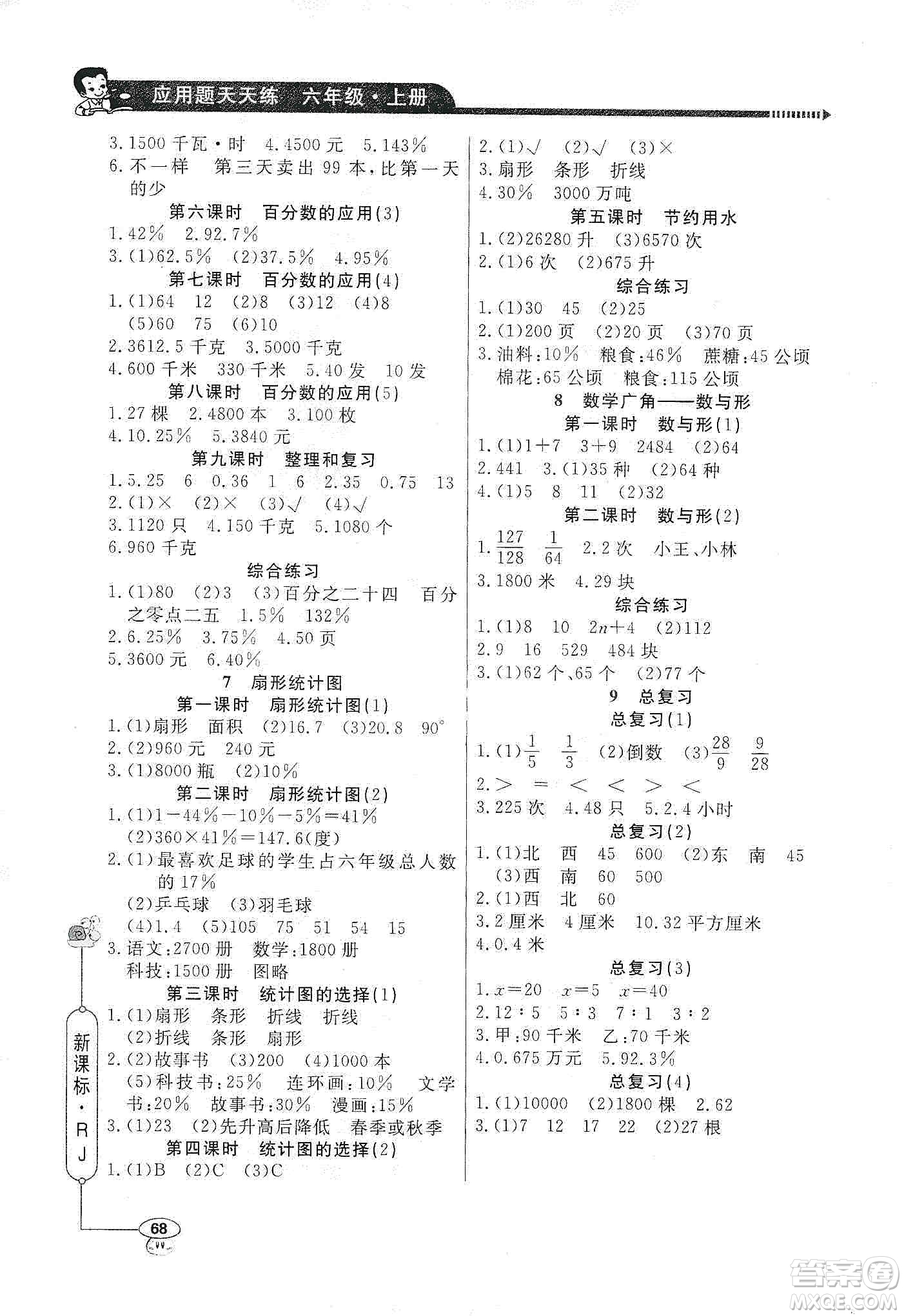 2019年六年級上冊小學(xué)數(shù)學(xué)應(yīng)用題天天練答案
