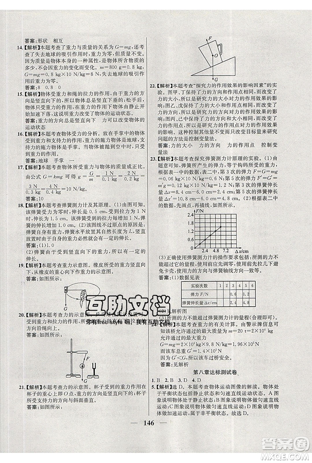 吉林教育出版社2020學霸刷題王八年級物理下冊人教版答案