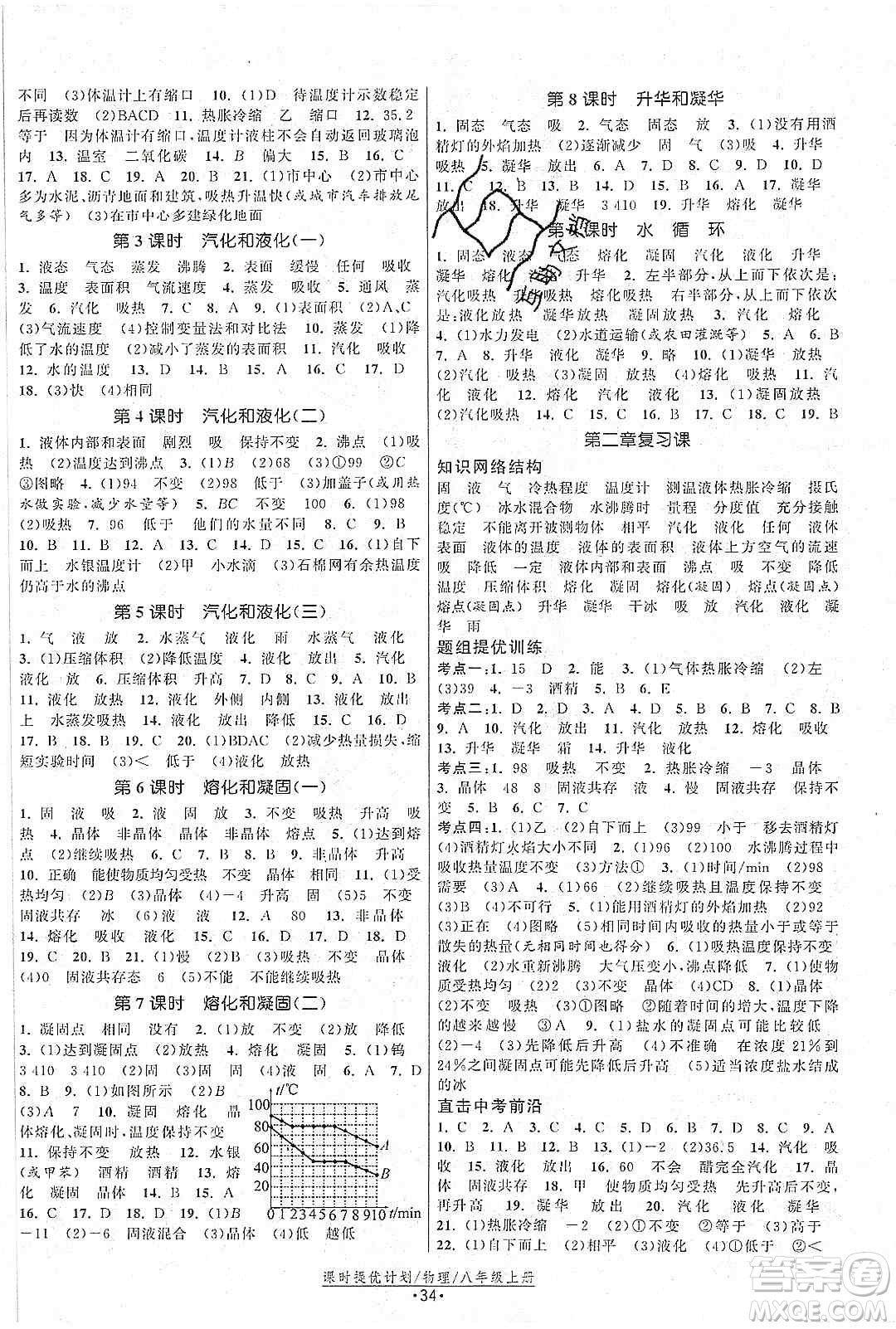 江蘇人民出版社2019課時(shí)提優(yōu)計(jì)劃作業(yè)本八年級(jí)物理上冊(cè)國(guó)標(biāo)蘇科版答案