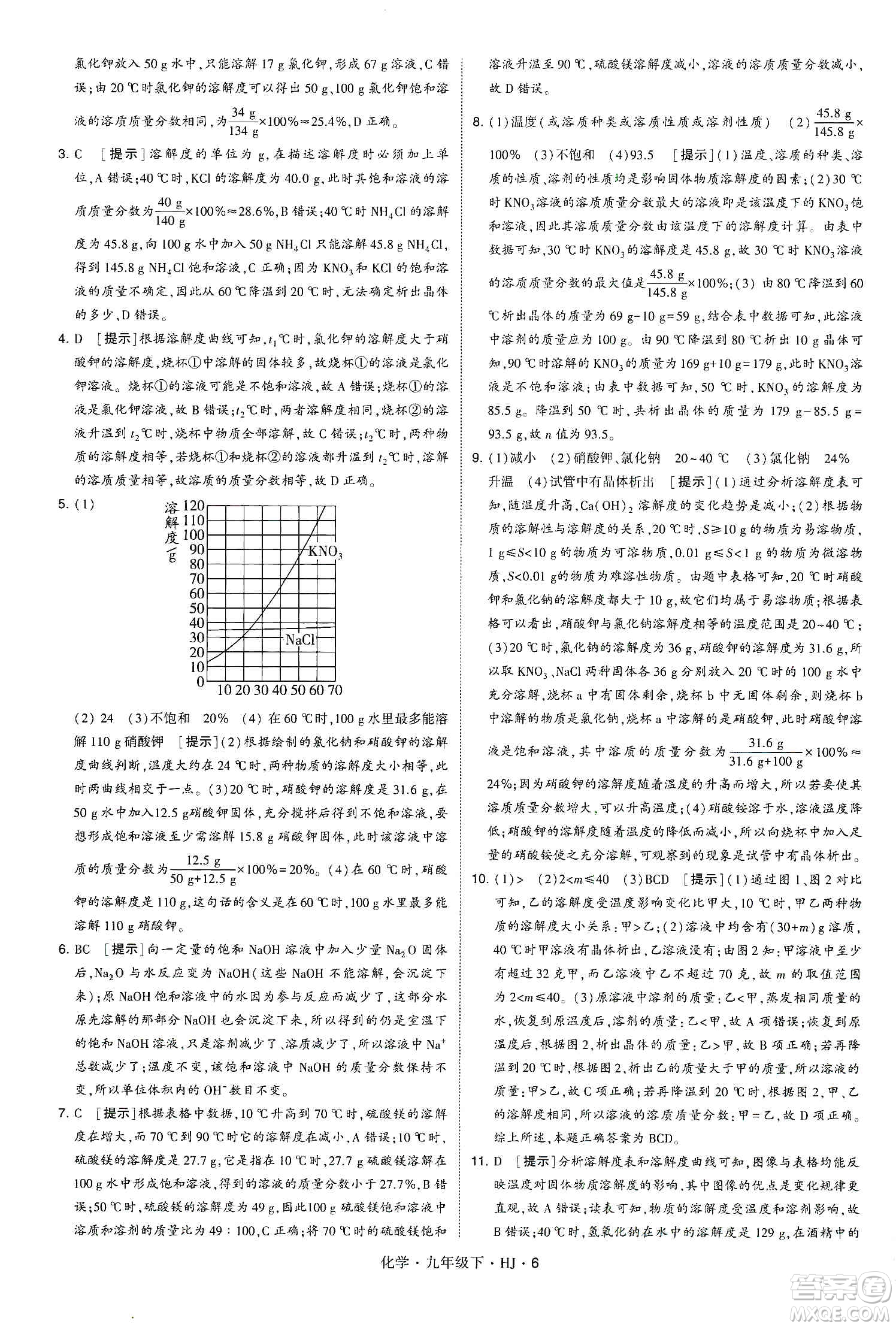 經(jīng)綸學(xué)典2020年學(xué)霸題中題化學(xué)九年級(jí)下冊(cè)滬教版HJ答案
