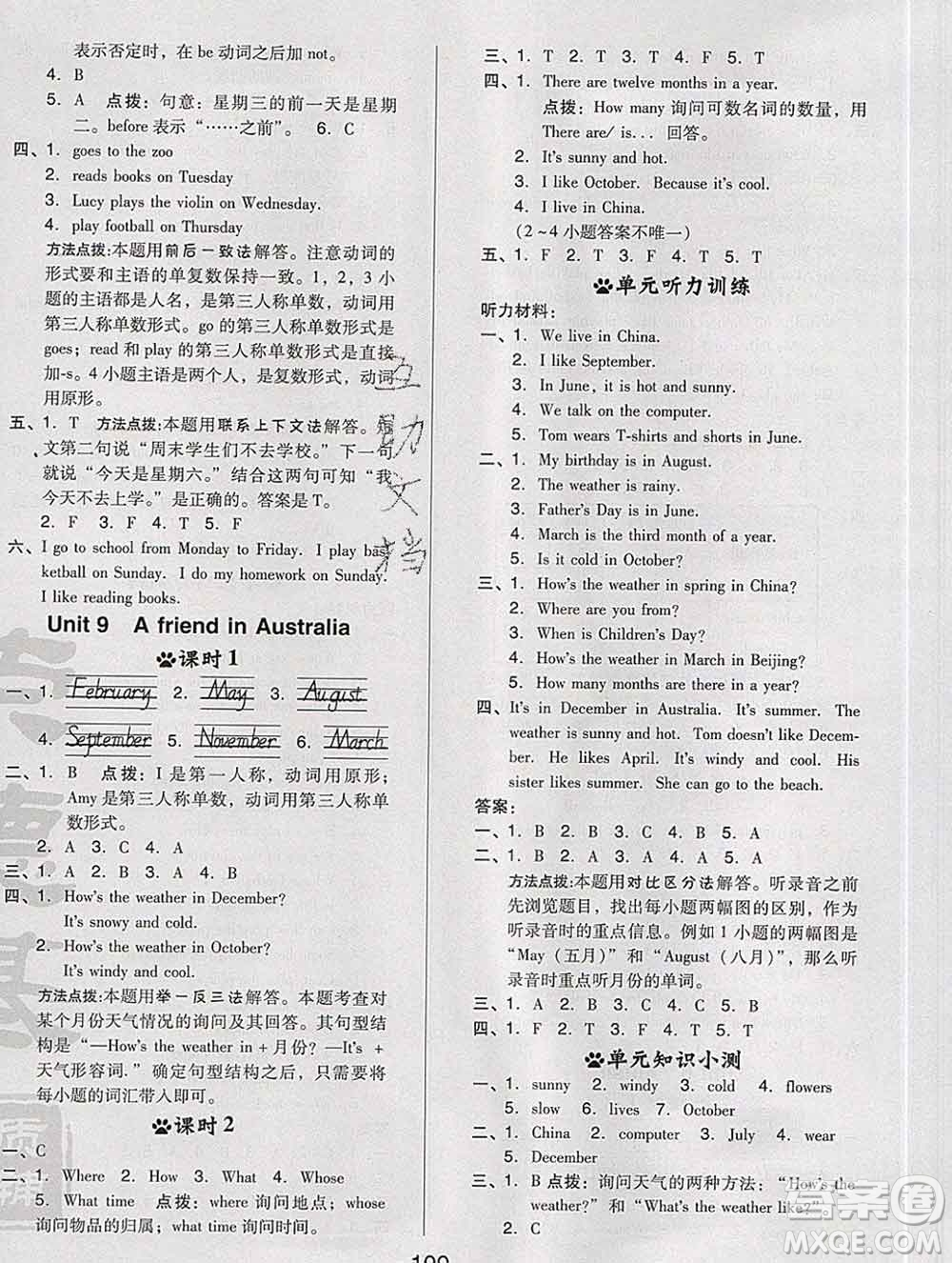 2020綜合應(yīng)用創(chuàng)新題典中點四年級英語下冊滬教牛津版答案