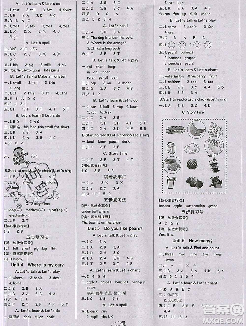 延邊大學(xué)出版社2020新版世紀(jì)金榜金榜小博士三年級(jí)英語下冊人教版答案